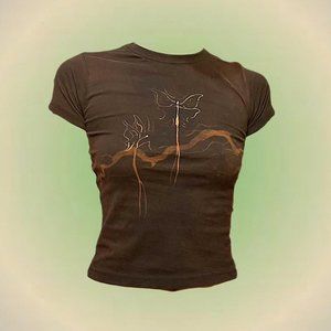 Brown fairy baby tee 🤎 Size XS